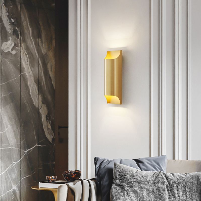 Contemporary 1/2-Light Golden/Black Wall Mounted Sconce Shaded Metal Wall Light