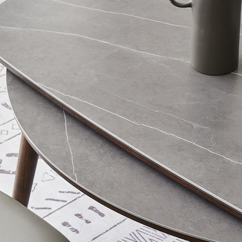 Contemporary Style 1/4/5/7 Pieces Dining Chairs Set Stone Round Furniture in Gray