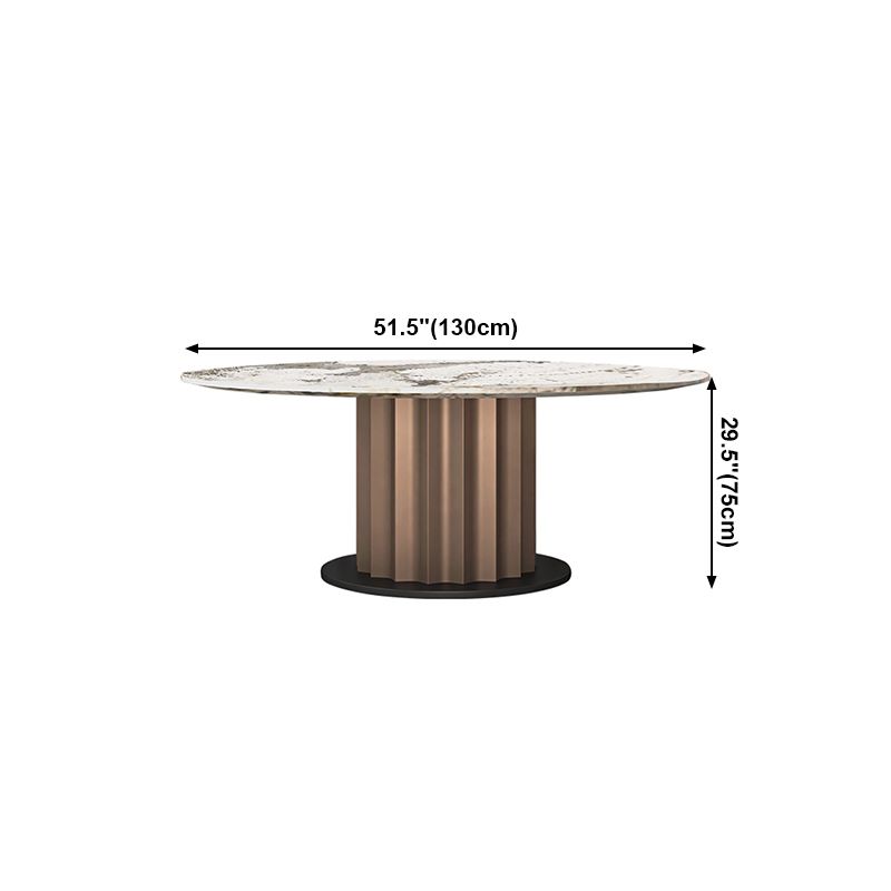 Round Pedestal Dinner Table Traditional Luxury Marble Dining Table for Indoor