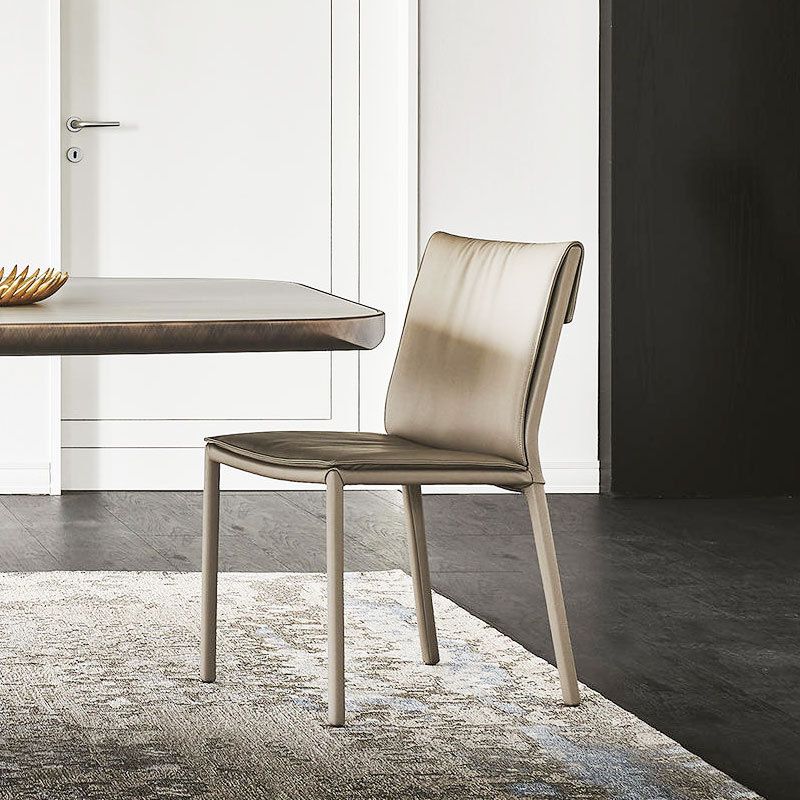 Modern Chairs Dining Armless Chair with Metal Legs for Kitchen