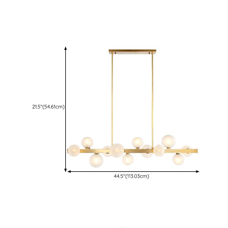 Simplicity Linear Hanging Pendant Lights Glass Pendant Light Fixtures in Gold