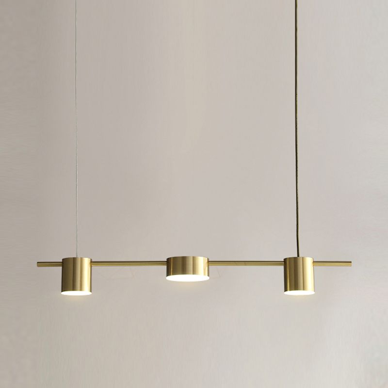 Luces colgantes de isla de metal de isla de cilindro de estilo contemporáneo