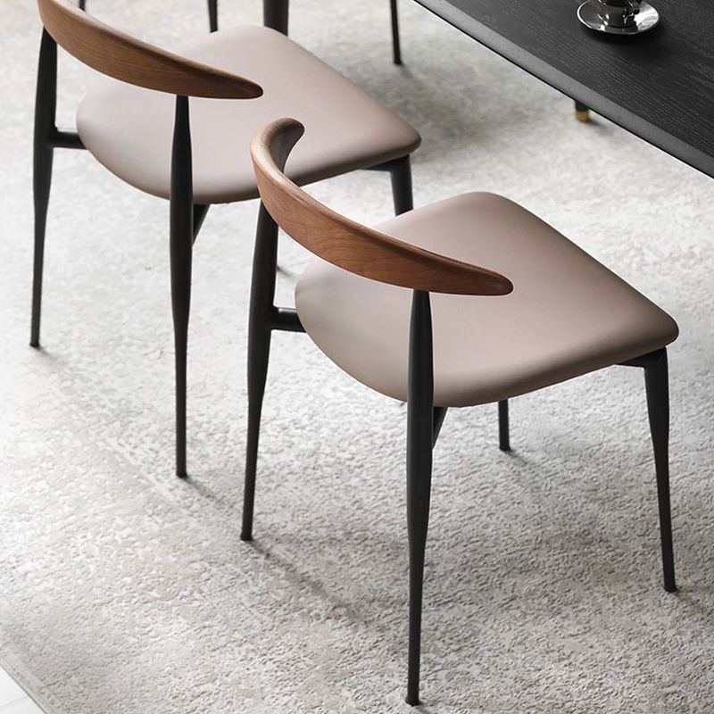 Stackable Armless Dining Chairs Modern Open Back Side Chair for Home