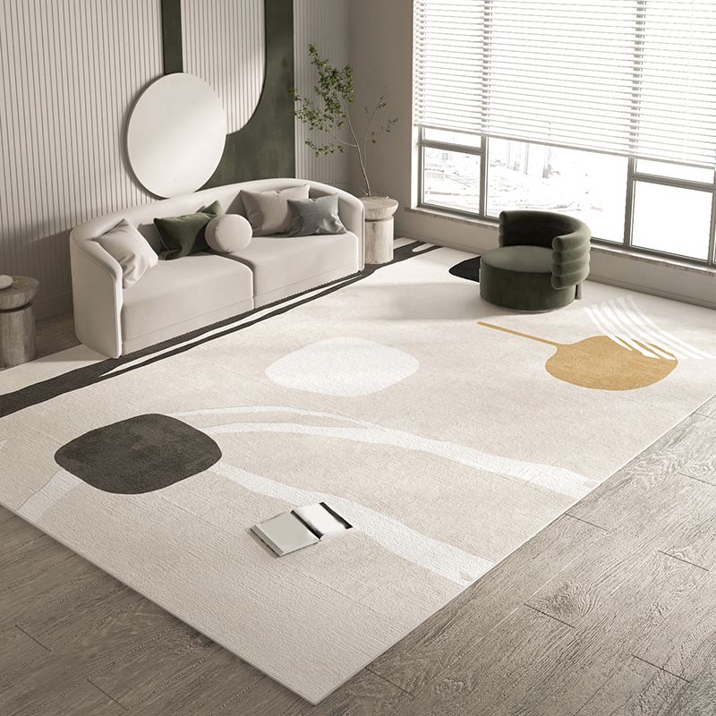 Simple Colorblock Rug Morandi Color Area Rug Polyester Easy Care Carpet for Bedroom