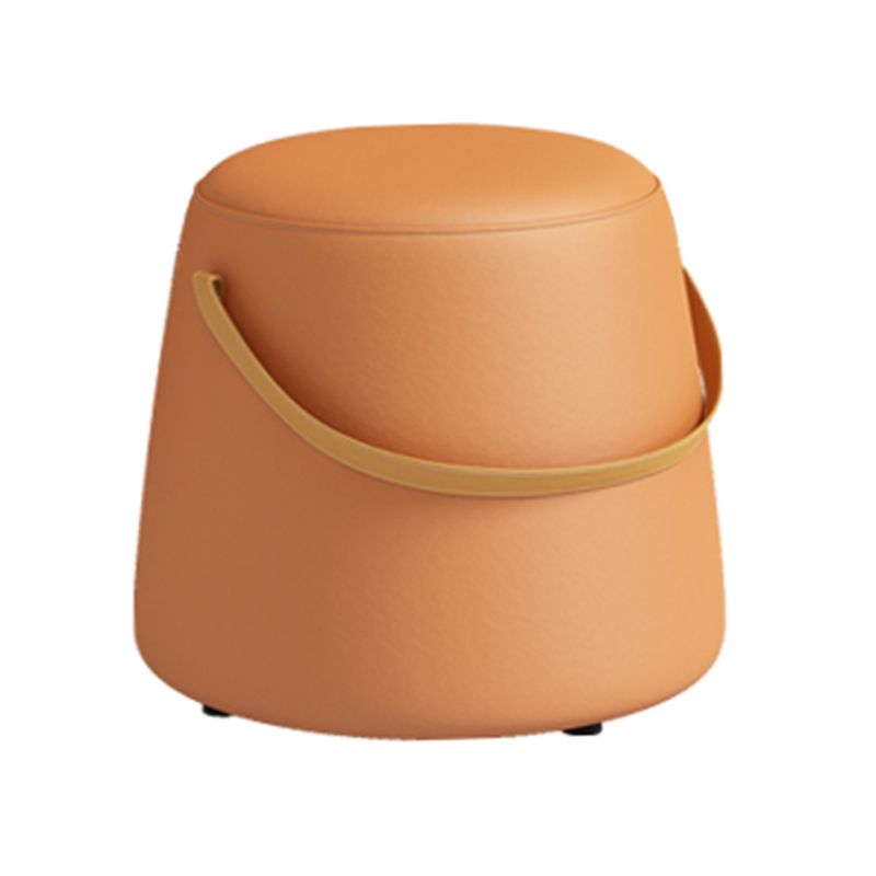 Portable Pouf Pure Color Cylinder Shape Modern Fabric Stain Resistant Pouf Ottoman