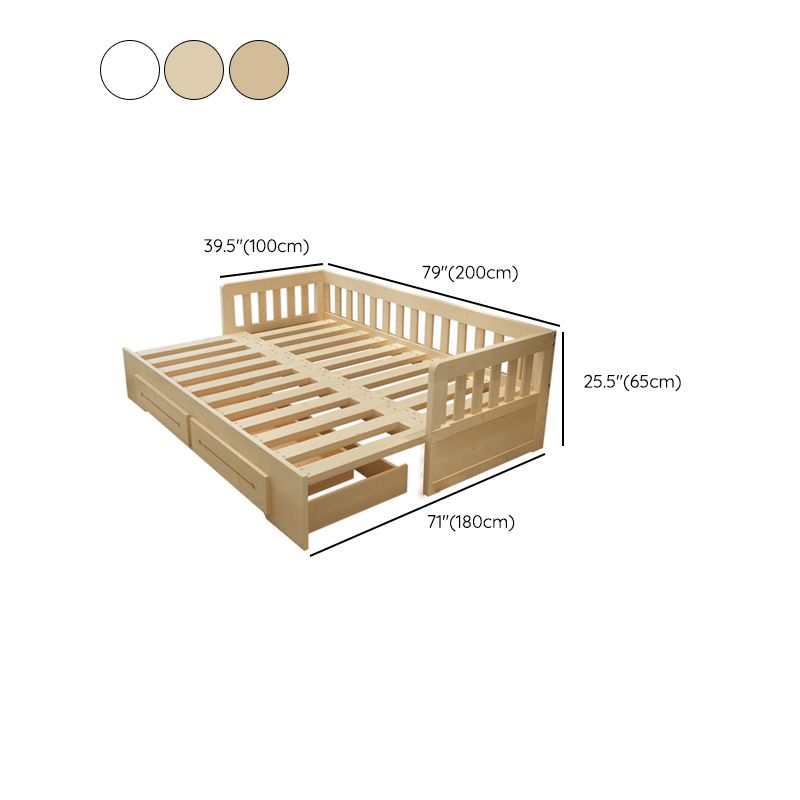 Contemporary Daybed Solid Wood Mattress No Theme Slat Headboard Storage