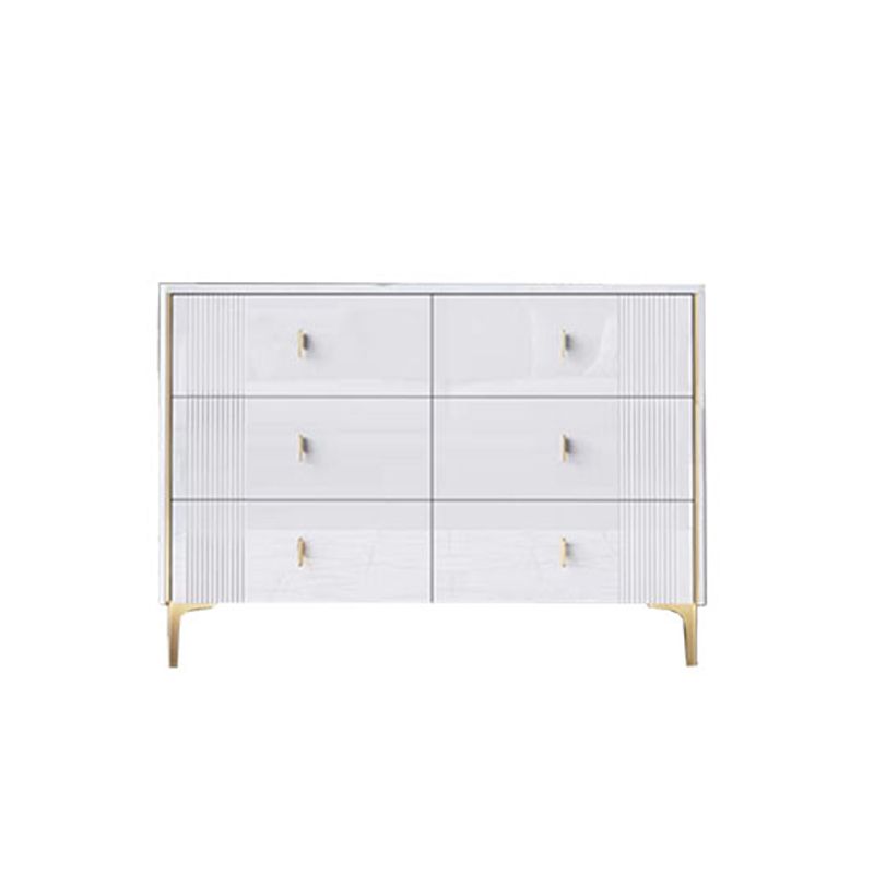 Engineered Wood Glam Horizontal Storage Chest Bedroom Chest with Drawers