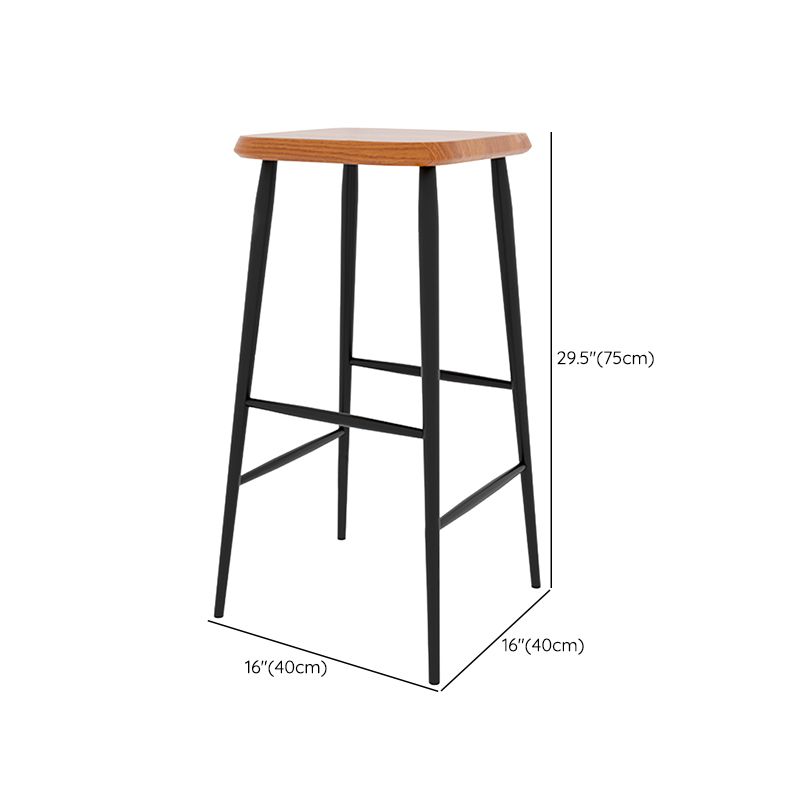 Modern Counter Height Stools Solid Wood and Metal Counter Bar Stool