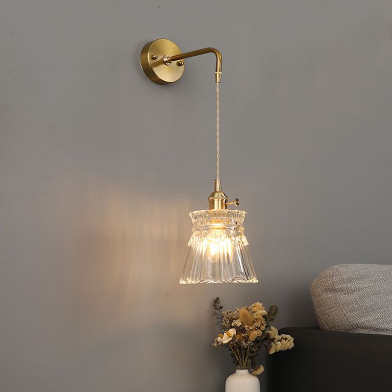 Nordic Wall Light Sconce Geometric Glass Wall Light Fixture for Bedroom