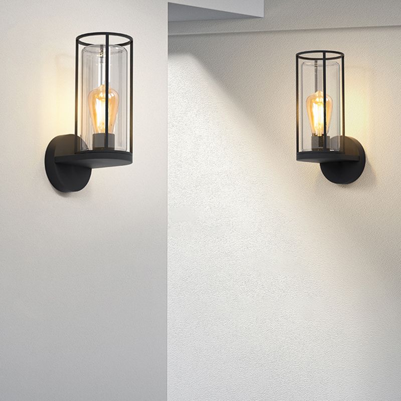 Black Wall Sconce Contemporary Sconce Light Fixture for Courtyard