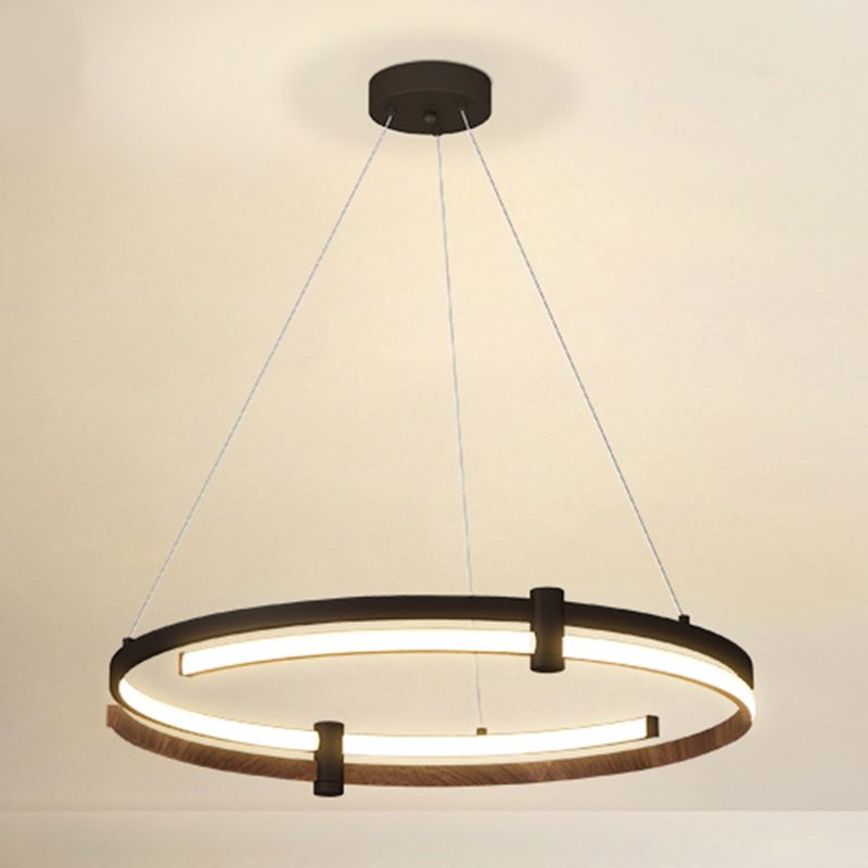 Nordic Circle Chandelier Aluminum 24" Wide LED Chandelier Pendant for Living Room
