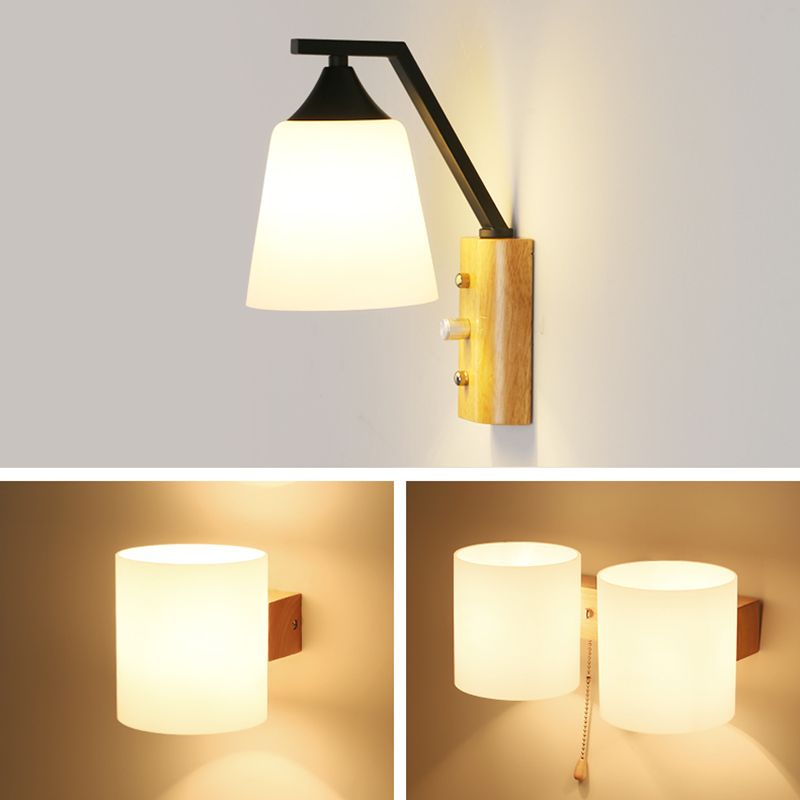 Wandleuchter japanischer minimalistischer Stil Glas 1 leichte Leuchten für Wohnzimmer Schlafzimmer