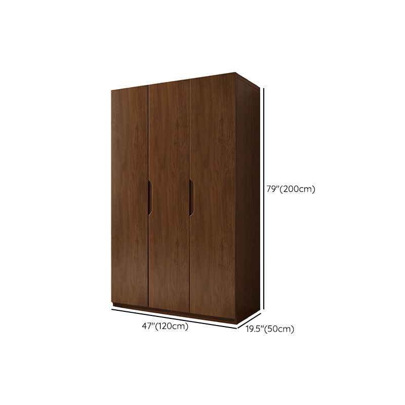 Solid Wood Wardrobe Armoire Contemporary Brown Storage Cabinet