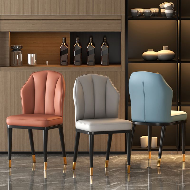 Nordic Chairs Dining Armless Chair for Kitchen with Metal Legs