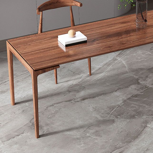 Mesa de comedor rectangular sencilla, mesa fija de Color madera con madera maciza de pino