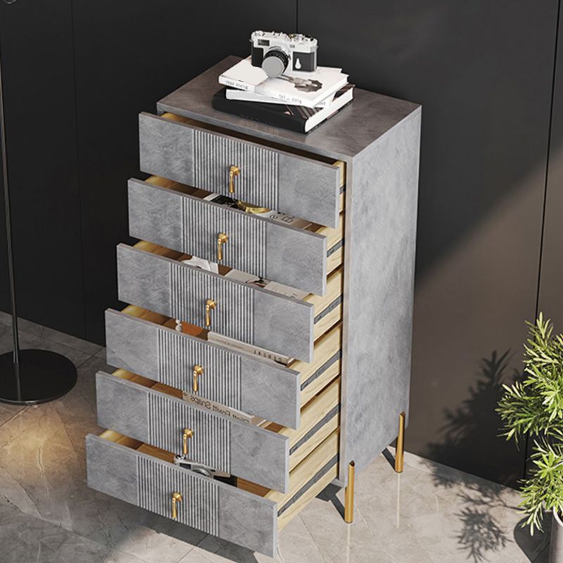 Contemporary Glam Chest Wooden Storage Chest with Soft-Close Drawers