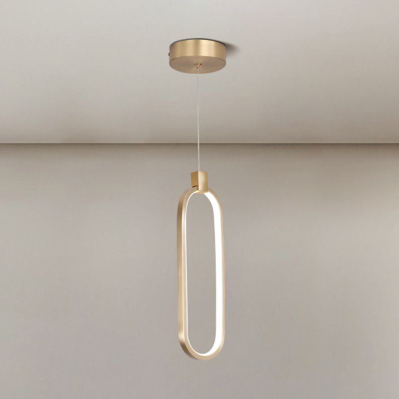 Modern Style Hanging Light Fixture Strip Shape Pendant Light with Silica Gel Shade