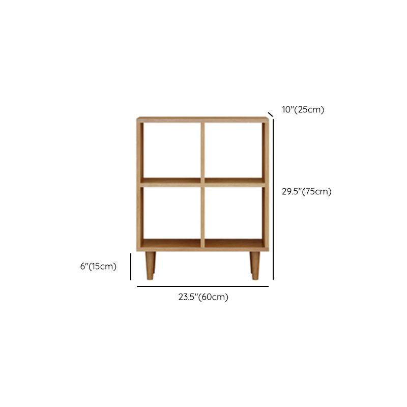 Modern Style Open Back Bookshelf Solid Wood Bookcase with Shelves