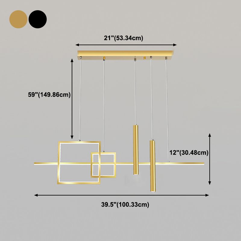 Contemporary Style Linear Island Pendant Lights Metal Island Light Fixtures