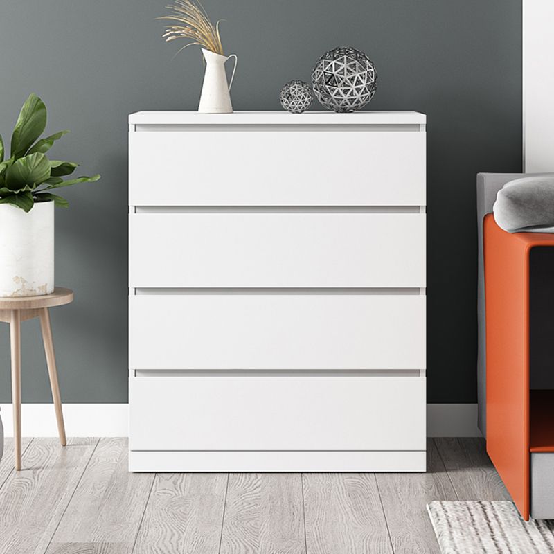 16" W White Storage Chest Modern Style Wooden Storage Chest Dresser with Drawers