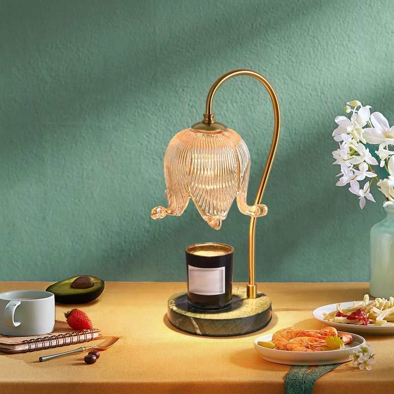 Moderner Stil Blumenform Tisch Beleuchtung Glas 1 Lichttischlampe ohne Dekorationen