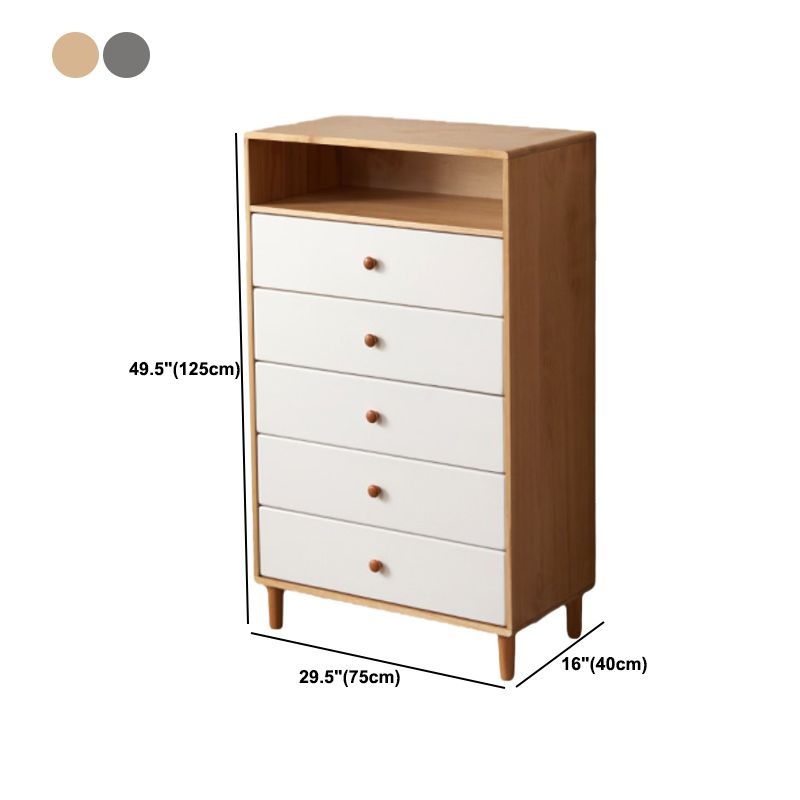 Modern Solid Wood Chest with 4 Natural Legs and Soft Close Drawers