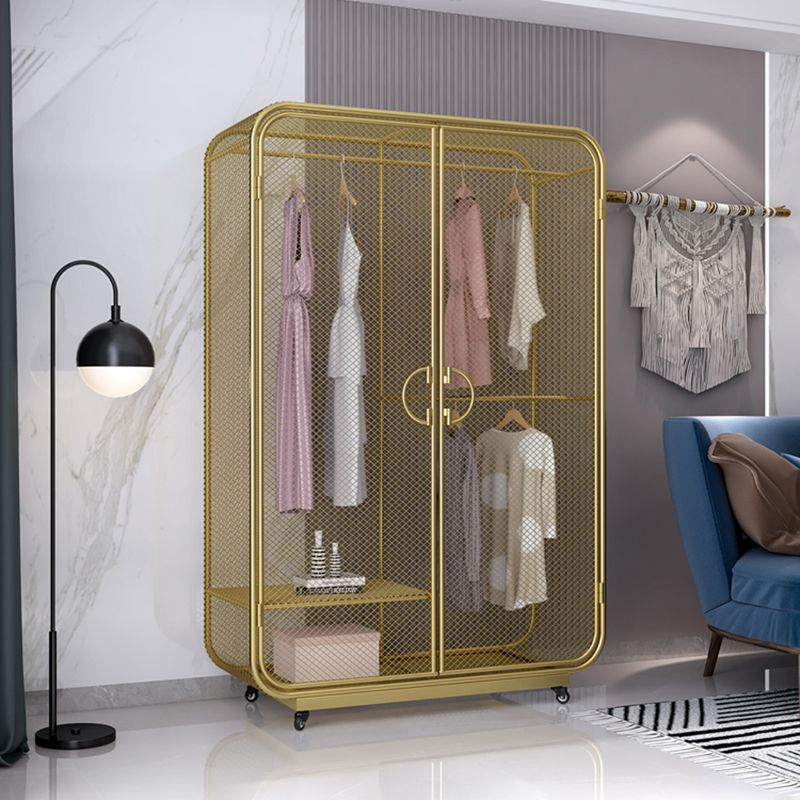 Modern Style Wardrobe Cabinet Clothes Rail Metal Wardrobe Armoire