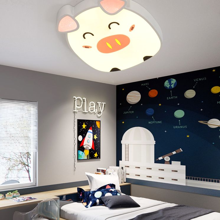 Animal Flush Mount Ceiling Light Cartoon Acrylic Ceiling Mount Light Fixture for Children Bedroom