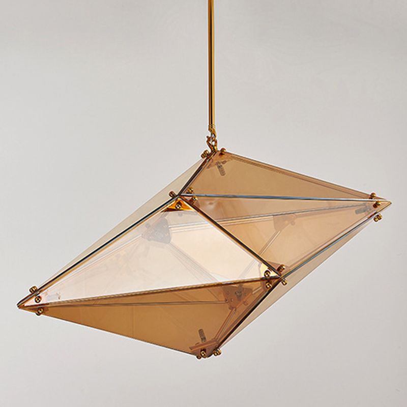 Geometria in stile post-moderno lampadario in vetro a 16 luci semplicità per illuminazione soggiorno con asta sospeso