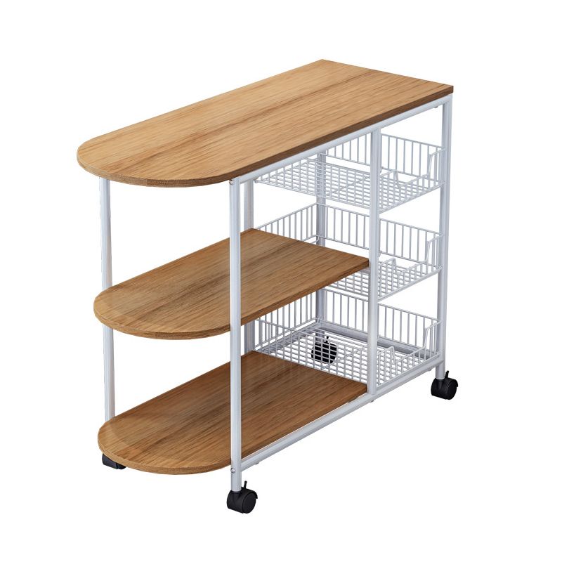Modern Kitchen Prep Table Manufactured Wood with Casters Prep Table