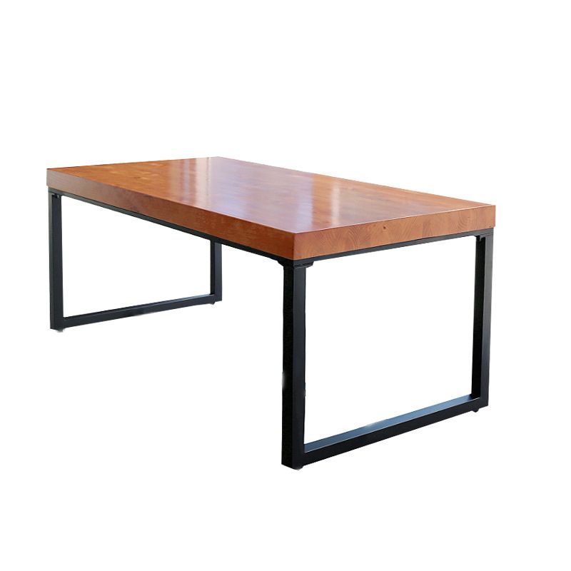 Rectangle Double Pedestal Dining Table Modern Wood Table for Home