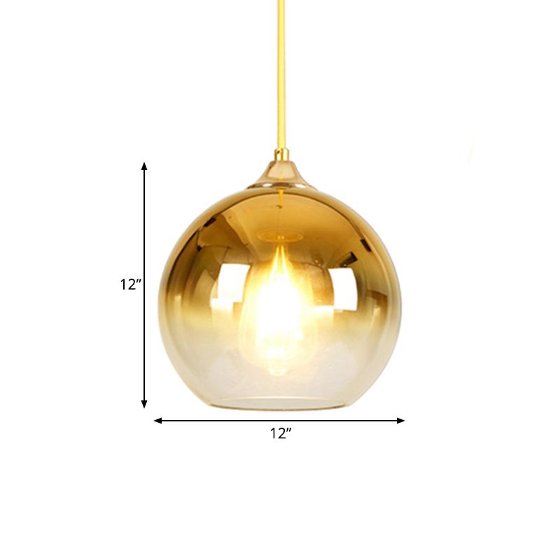 8 "/10"/12 "W Globe Anhänger Beleuchtung Nordisches Glas 1 Leichtes Splitter/Gold/Roségold Hanges Licht