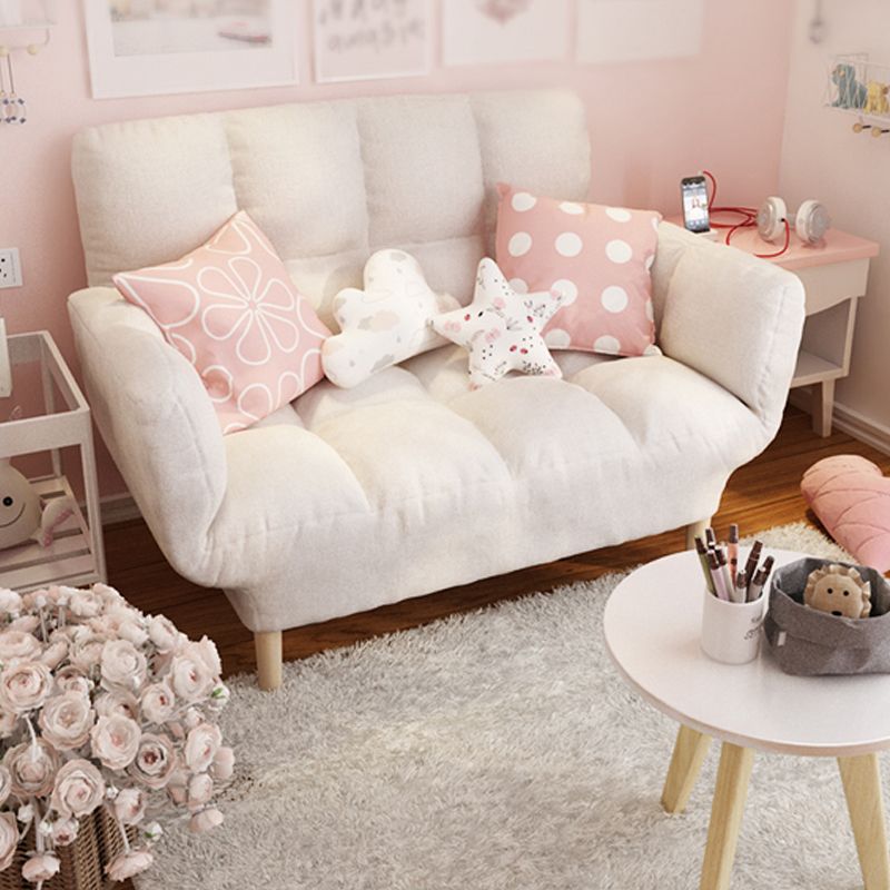 Modernistic Living Room Cotton Blend Sofa Biscuit Back Seating