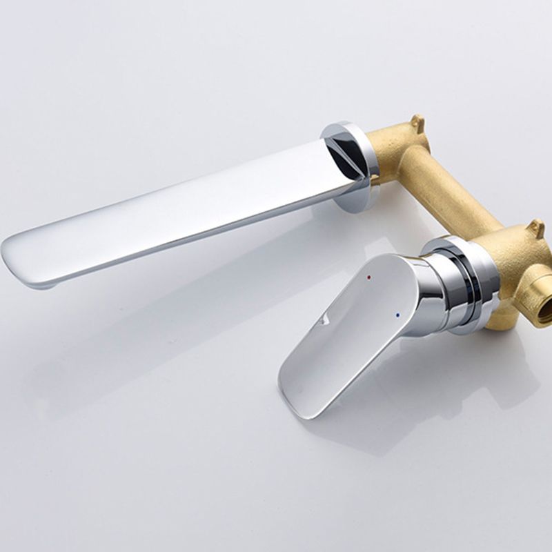 Modern 1-Handle Bathroom Sink Faucet Circular Wall Mounted Bathroom Faucet