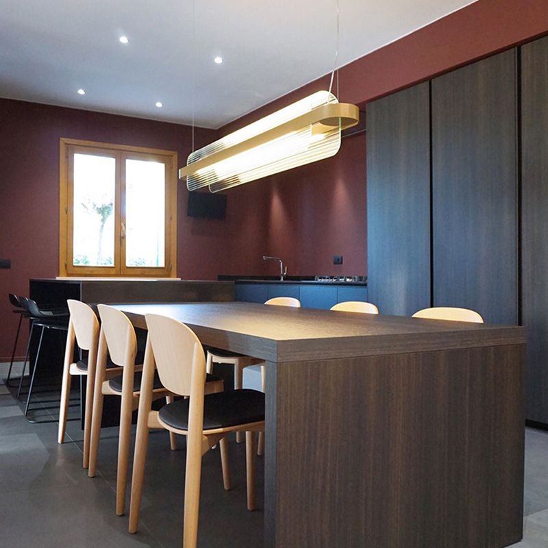 Modern Style Island Pendant Acrylic 1 Light Island Light in Gold for Restaurant