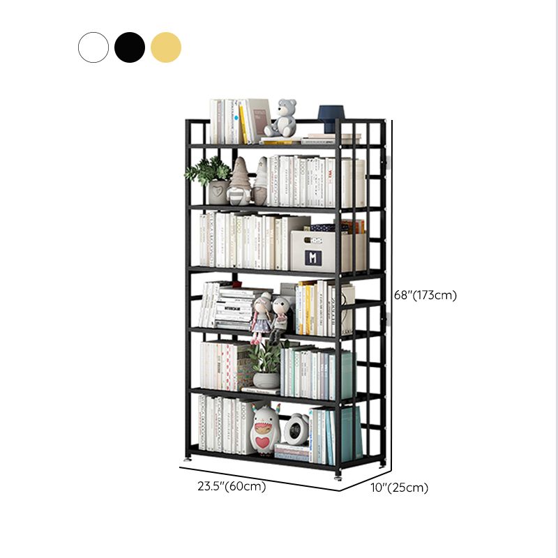 Open Back Standard Bookcase Metal Modern Bookshelf with Shelves