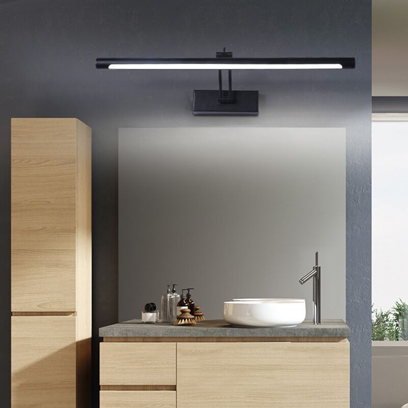 Tocador cilíndrico de metal posmoderno apliques de montaje de pared led de baño ajustable de baño ajustable