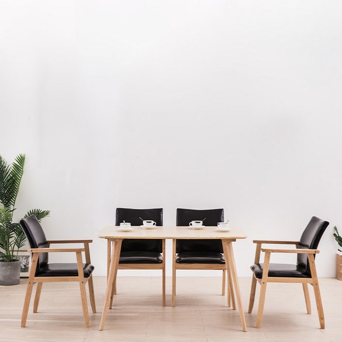 Chaise de salle à manger en bois de fauteuil à dossier solide en bois d'hévéa scandinave pour la maison
