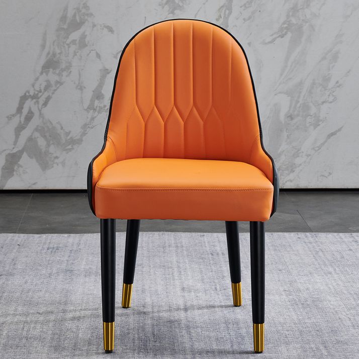 Glam Style Wood Chair Faux Leather Parsons Side Chair for Dining Room 20.8"x21.6"x35.4"