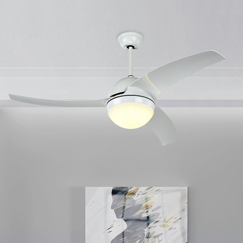 Ronde keuken plafondventilator verlichting acryl led witte semi -spoelmontage lamp met 3 messen, 52 "w