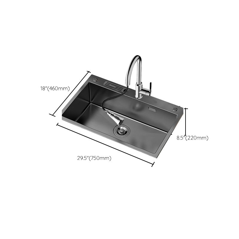 Soundproof Kitchen Sink Overflow Hole Design Kitchen Sink with Drain Assembly