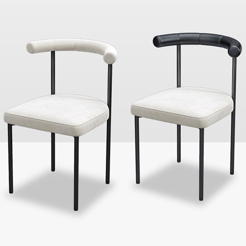 Black Iron Legs Dining Chairs Modern Armless Side Chair for Home