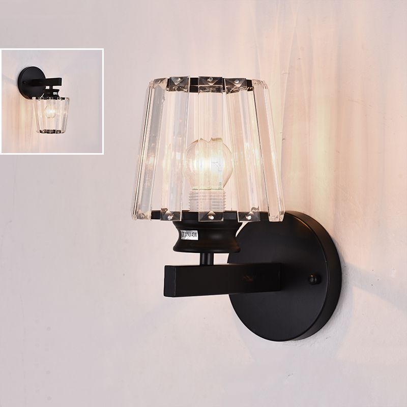 Gooseneck Crystal Wall Lamp Fixture Minimalist 1-Light Wall Sconce Light for Corridor