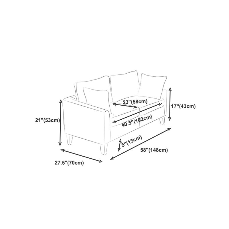 Scandinavian Pillow Top Arm Sofa with Sewn Pillow Back for Apartment