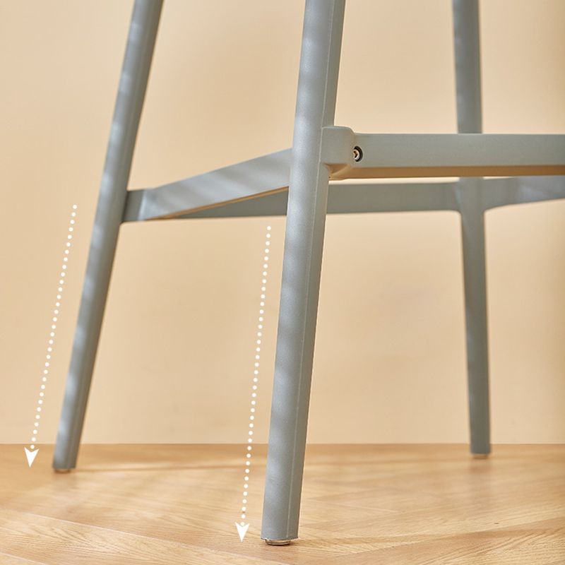 Scandinavian Matte Finish Milk Tea Shop Stool Plastic Footrest Barstool