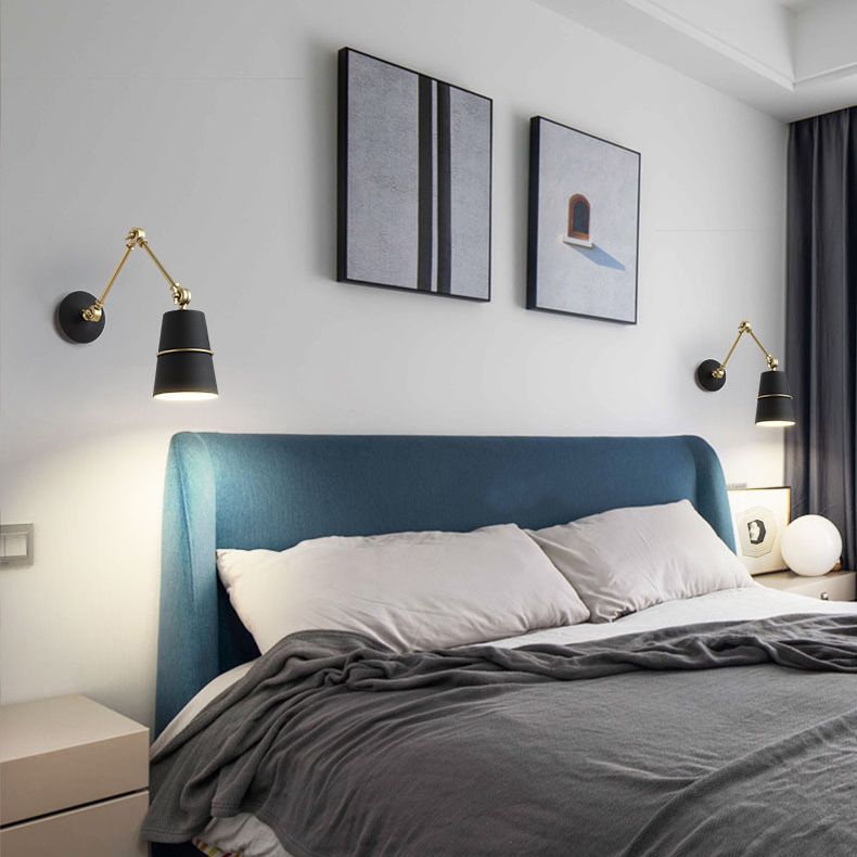 Verstellbare 1-Licht-Kegel Wandleuchten Moderner Aluminium-Wandbeleuchtungsideen in Schwarz und Weiß