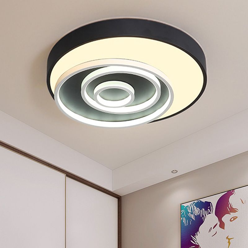 16"/19,5" Multi-Ring Inbouwarmatuur Acryl 1 Licht Ronde Plafondlampen Inbouw in Zwart, Warm/Wit/Natuurlijk