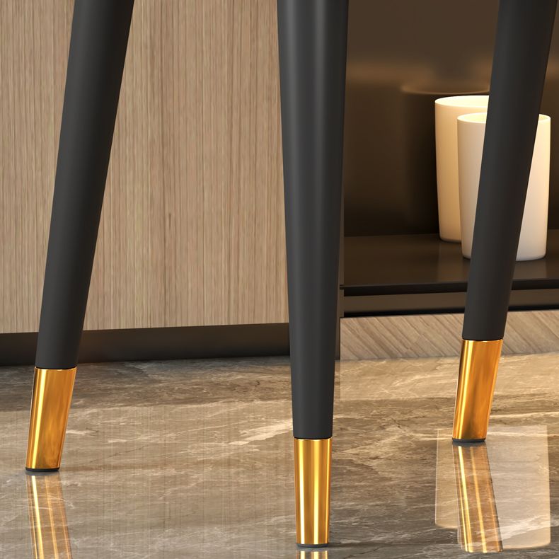 Sillas sin brazos de comedor de metal Glam tapizadas sillas de cuero para restaurante