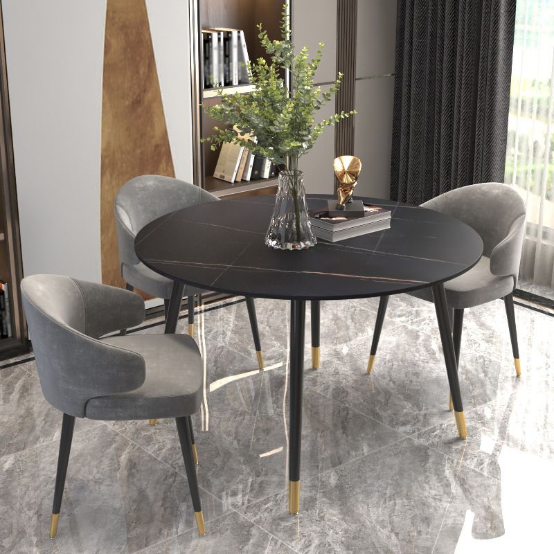 Sintered Stone Matte Finish Restaurant Table 4 Legs Glam Style Dining Table
