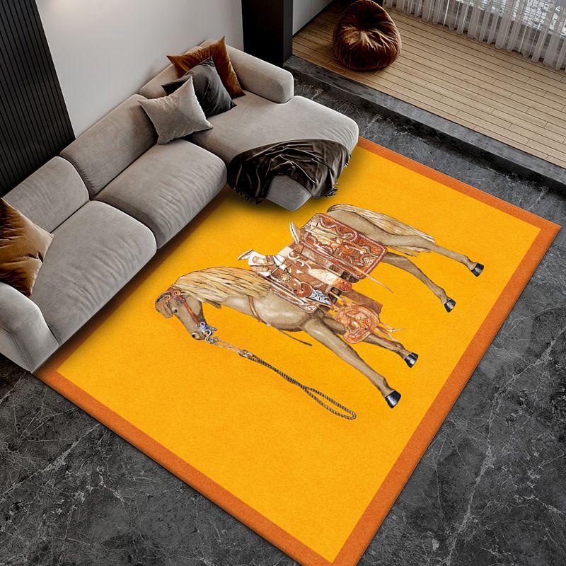 Luxurious Contemporary Indoor Rug Trendy Animals Pattern Area Carpet Nylon Washable Rug for Living Room